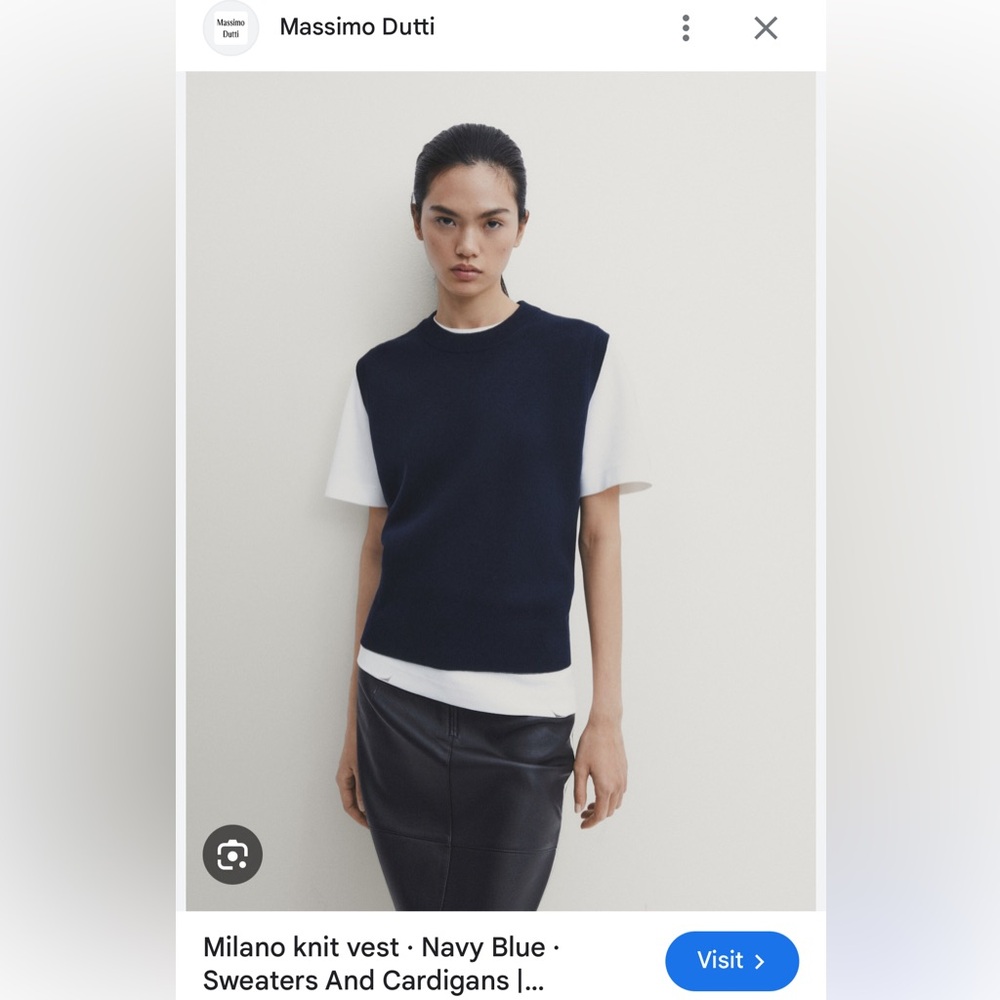 Massimo Dutti Milano navy vest